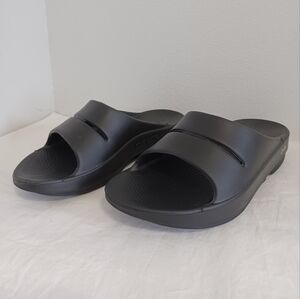 Oofos slide sandals orthopedic black Sz M7 W9 EU40